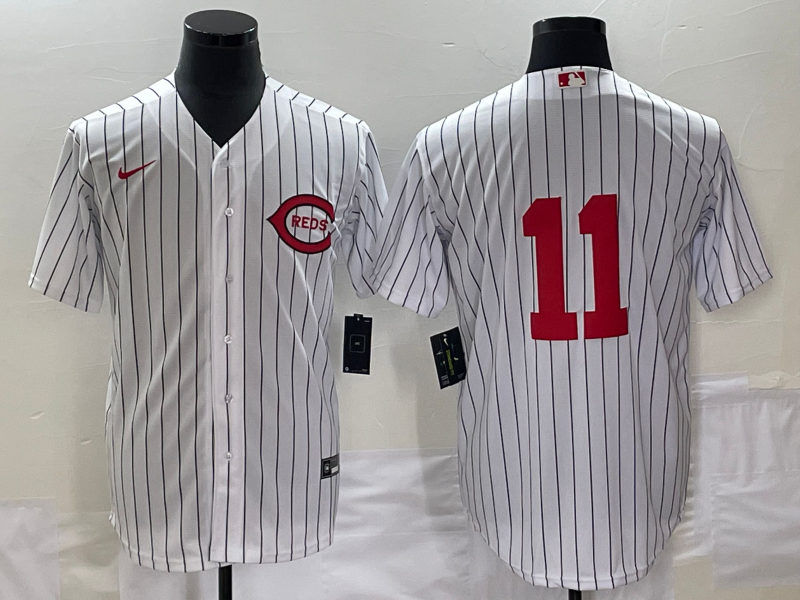 Men's Cincinnati Reds Barry Larkin #11 White 2022 MLB at Field of Dreams Authentic Jersey